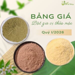 Bảng giá Bột Gia vị thảo mộc Quý I/2026