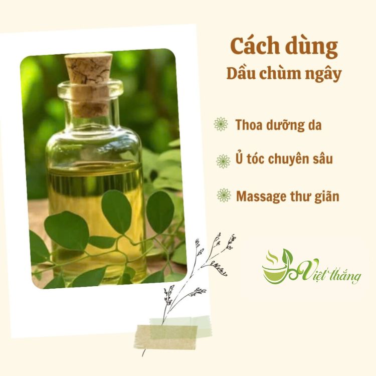 Các cách sử dụng dầu chùm ngây