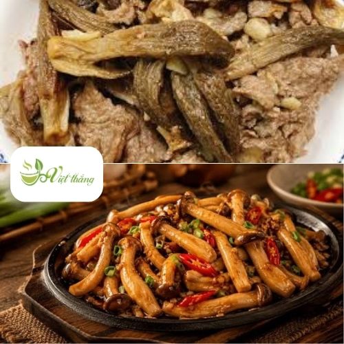 Nấm lộc nhung xào thịt bò