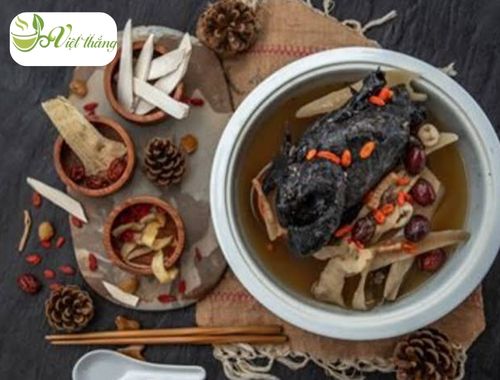Nấu gà tiềm thuốc bắc 